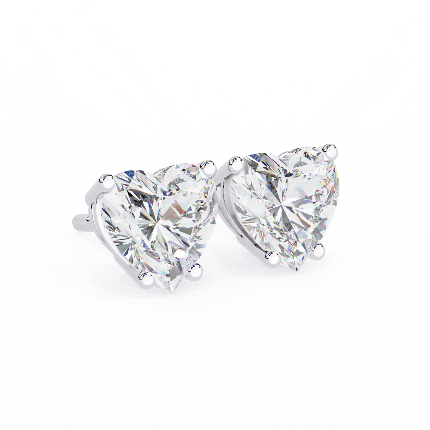 Heart Solitaire Lab Grown Diamond Stud