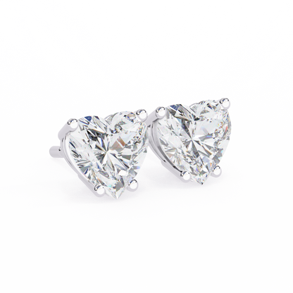 Heart Solitaire Lab Grown Diamond Stud