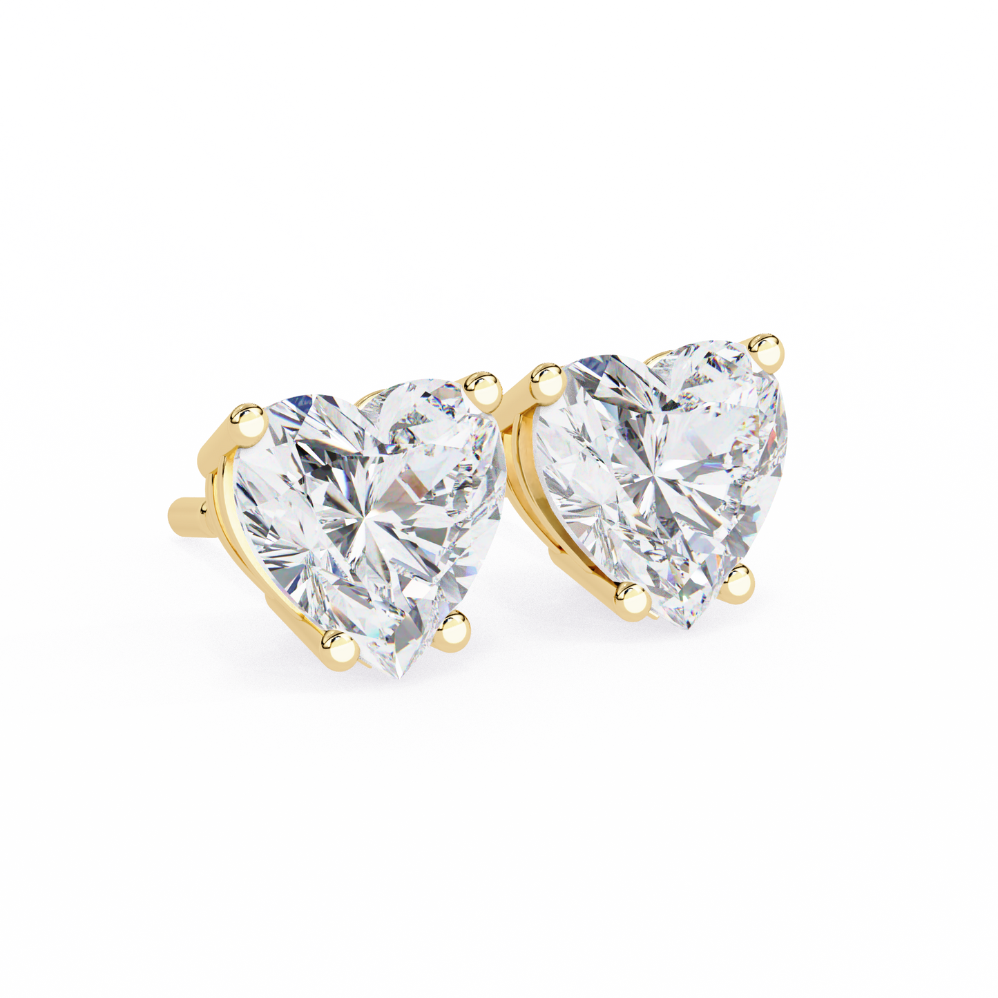 Heart Solitaire Lab Grown Diamond Stud