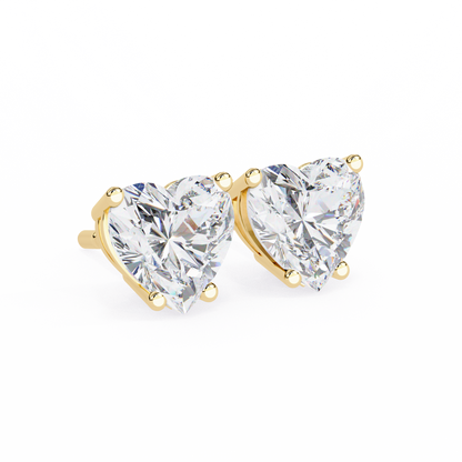 Heart Solitaire Lab Grown Diamond Stud