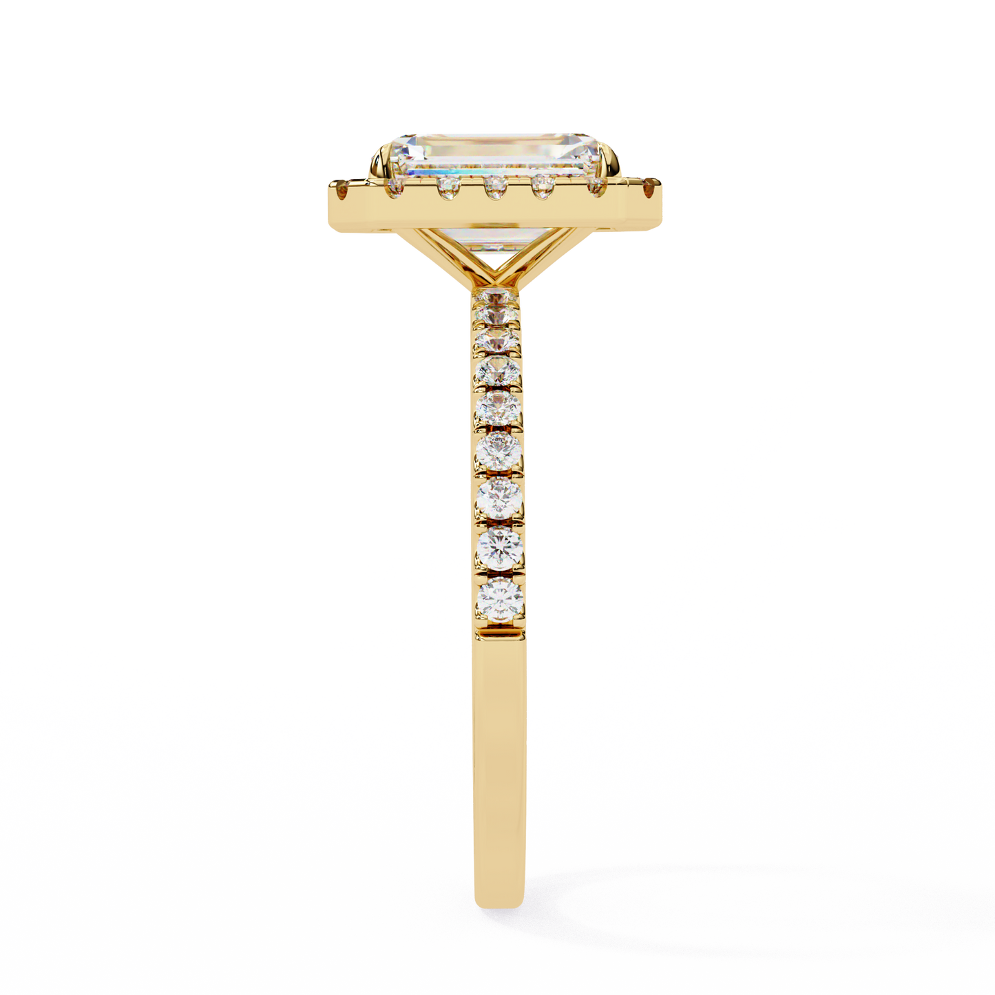 Aarya Radiant Solitaire Halo Ring Lab Grown Diamond