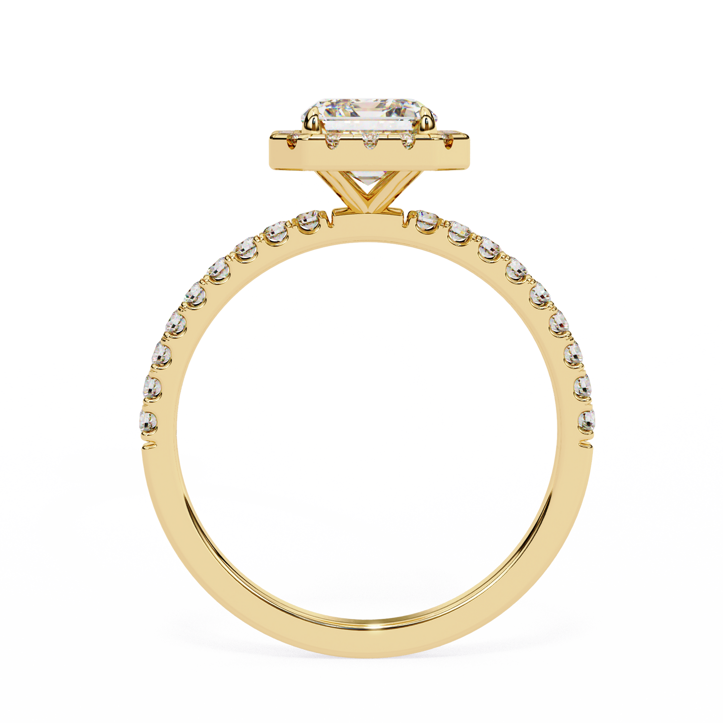Aarya Radiant Solitaire Halo Ring Lab Grown Diamond