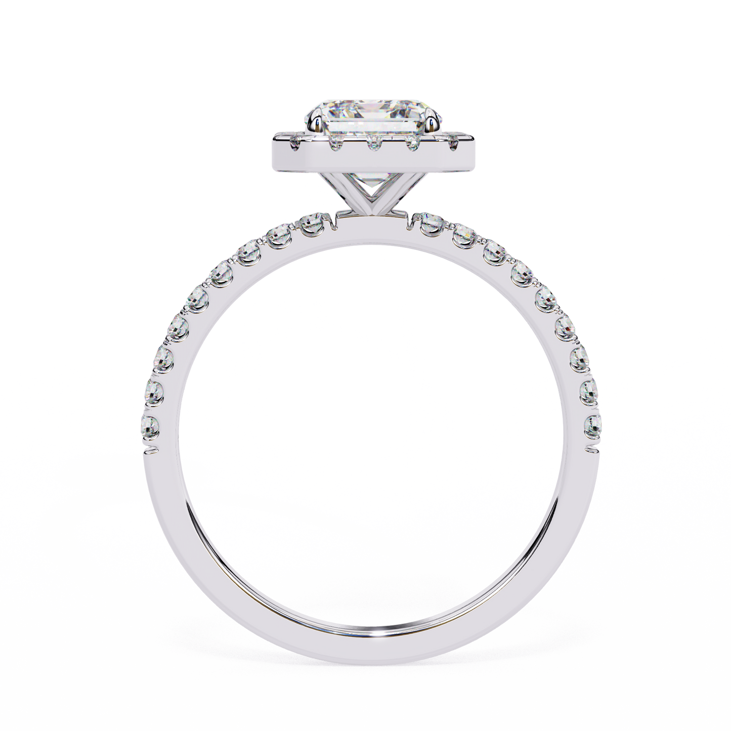 Aarya Radiant Solitaire Halo Ring Lab Grown Diamond