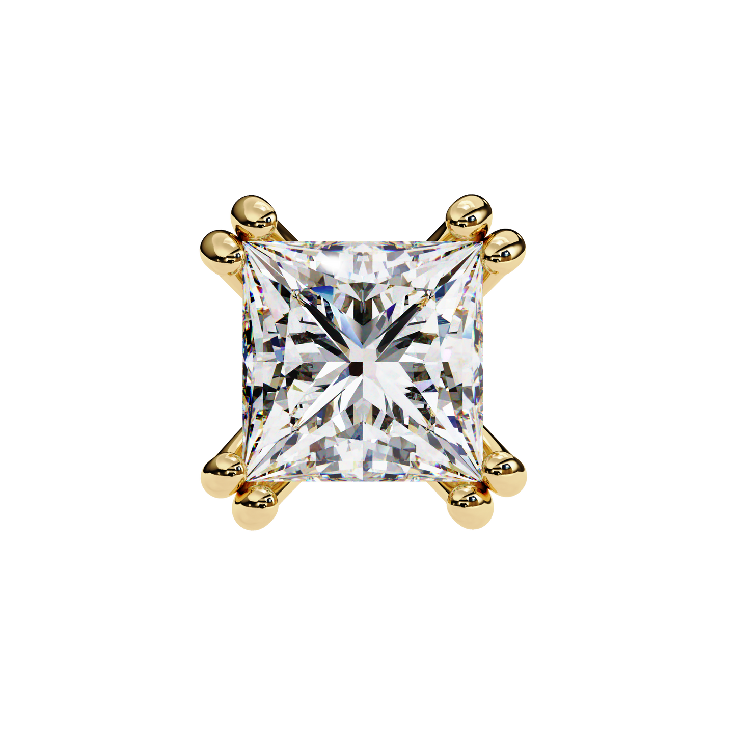Princess Solitaire Lab Grown Diamond Stud
