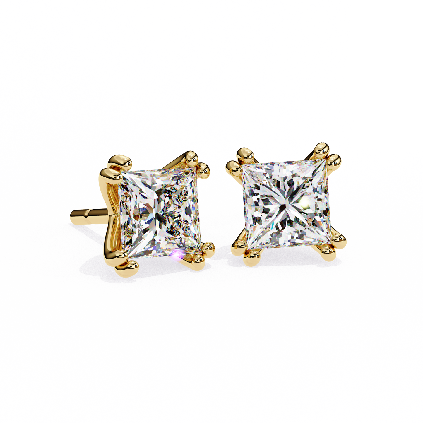 Princess Solitaire Lab Grown Diamond Stud
