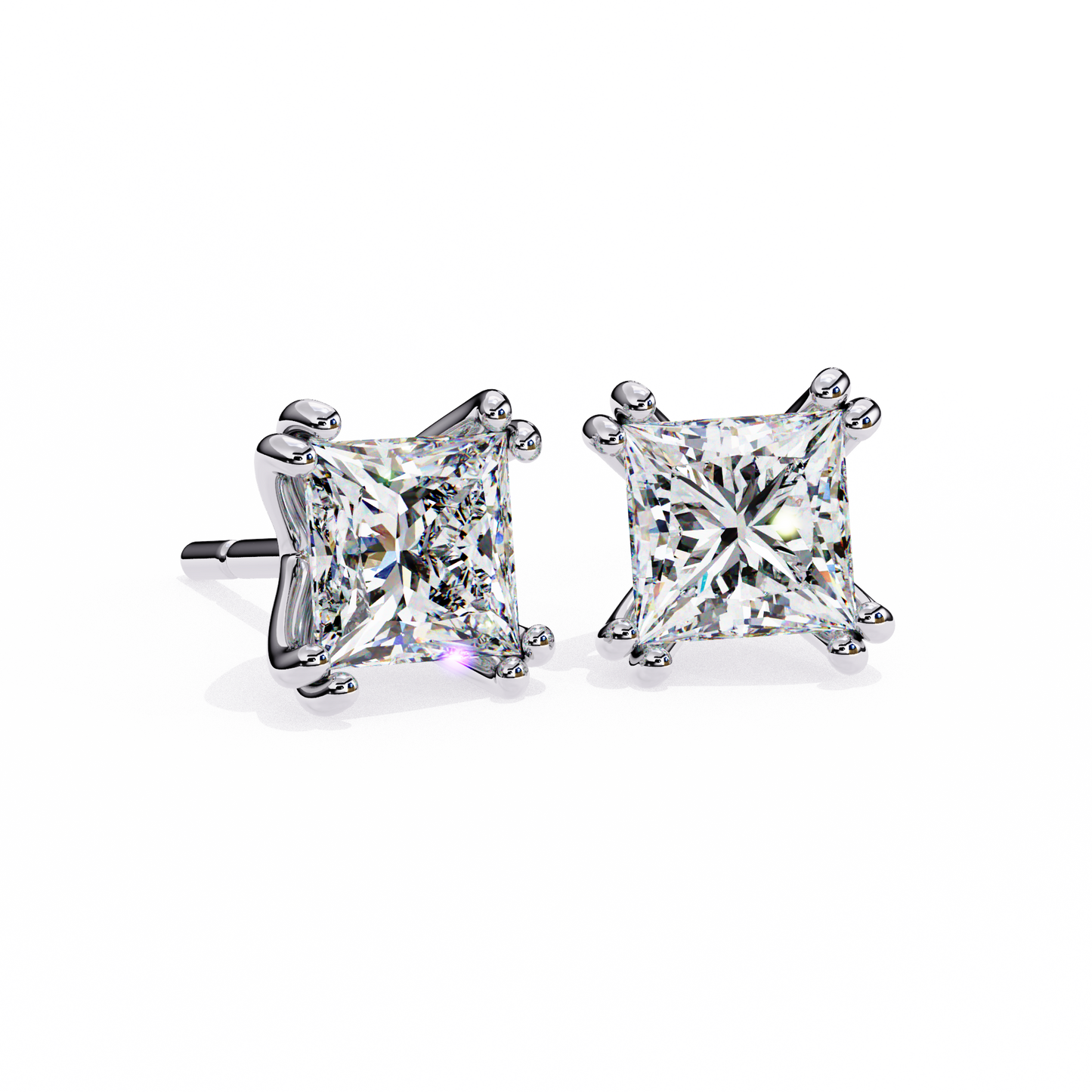 Princess Solitaire Lab Grown Diamond Stud