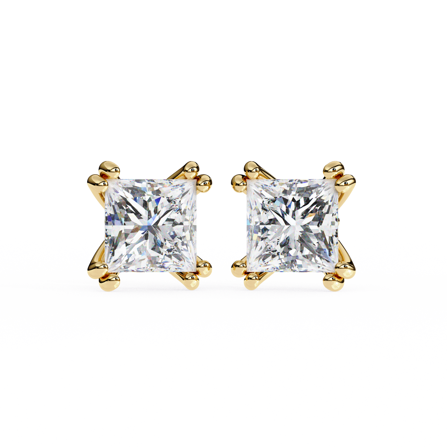 Princess Solitaire Lab Grown Diamond Stud