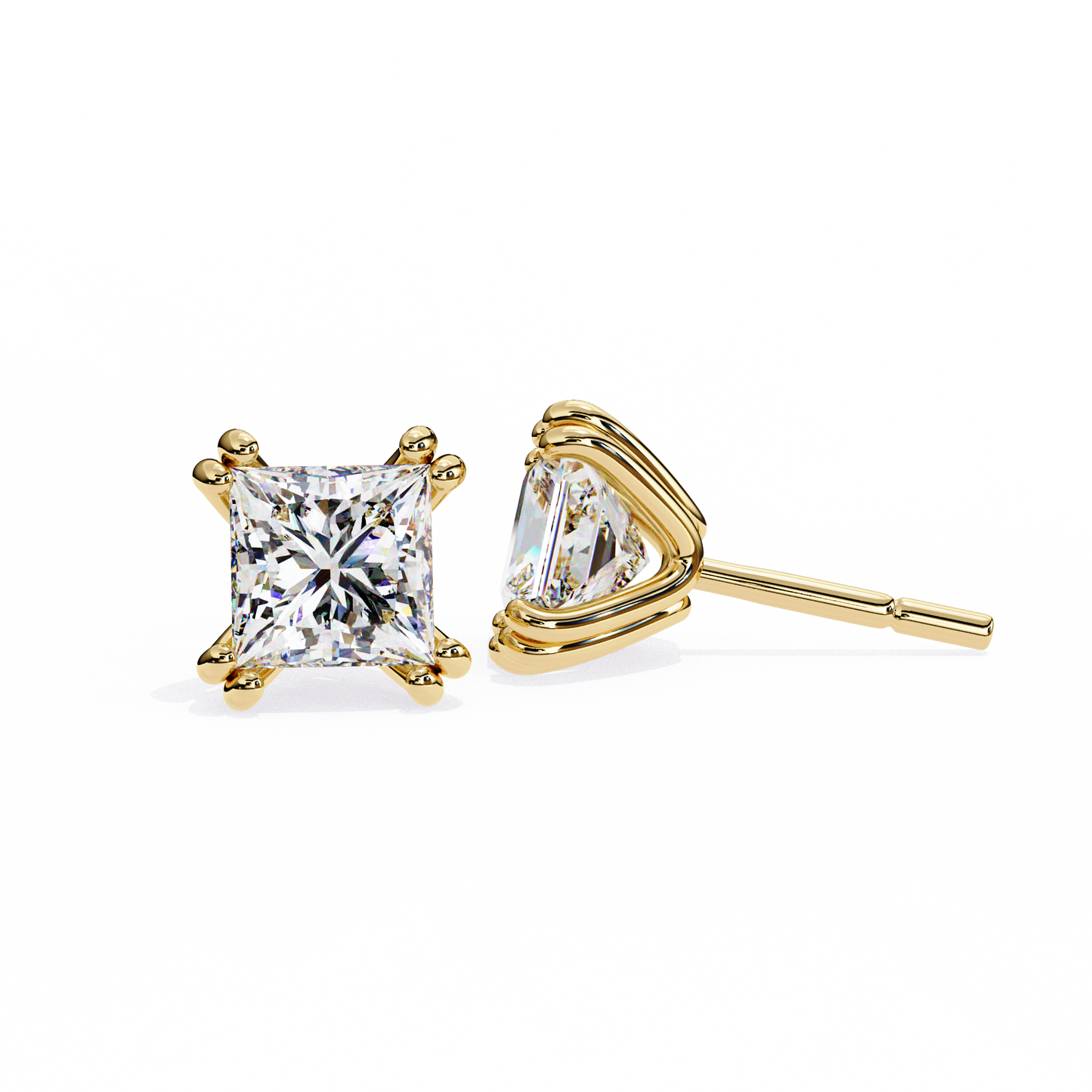 Princess Solitaire Lab Grown Diamond Stud