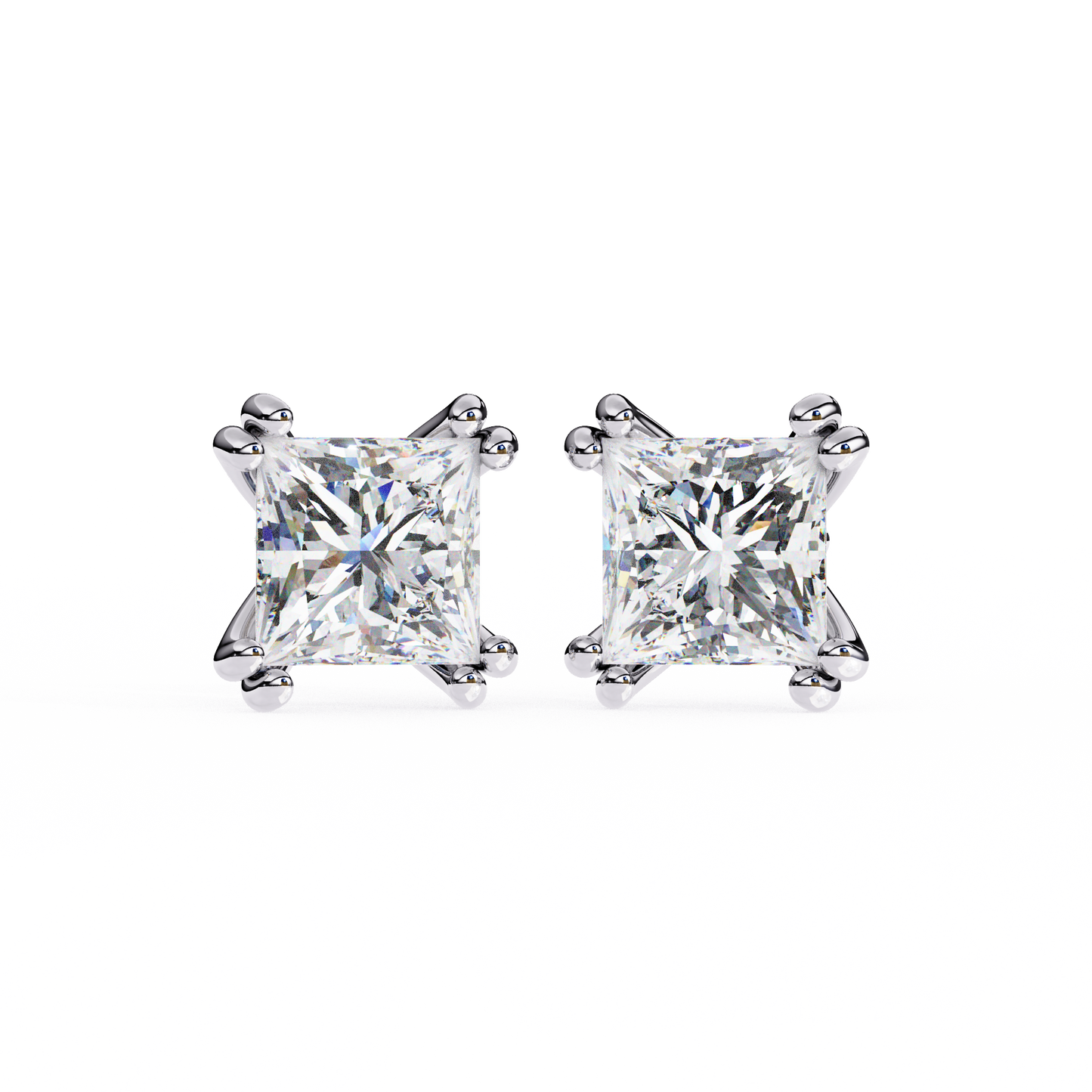 Princess Solitaire Lab Grown Diamond Stud