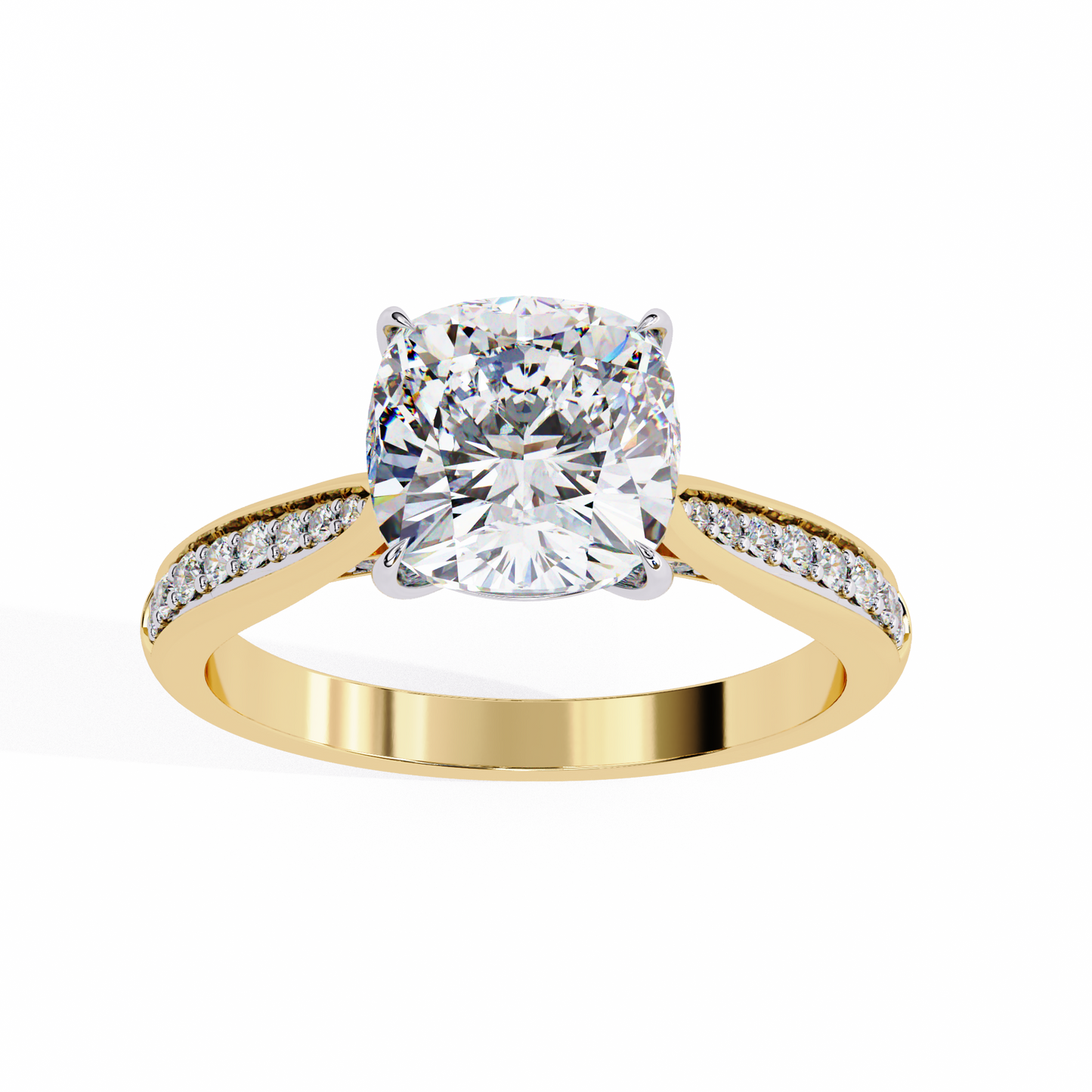 Isha Cushion Solitaire Ring Lab Grown Diamond