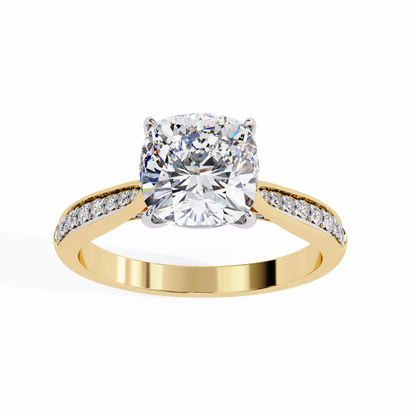 Isha Cushion Solitaire Ring Lab Grown Diamond