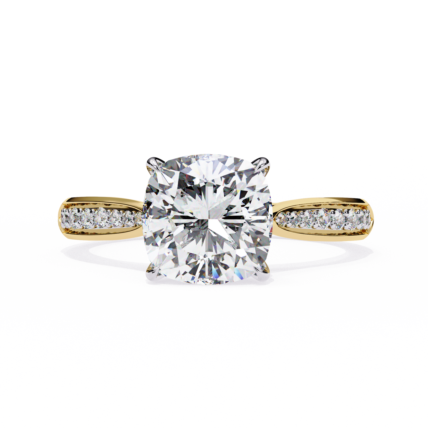 Isha Cushion Solitaire Ring Lab Grown Diamond