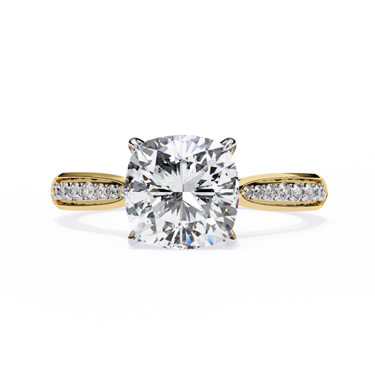 Isha Cushion Solitaire Ring Lab Grown Diamond
