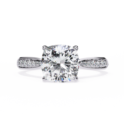 Isha Cushion Solitaire Ring Lab Grown Diamond