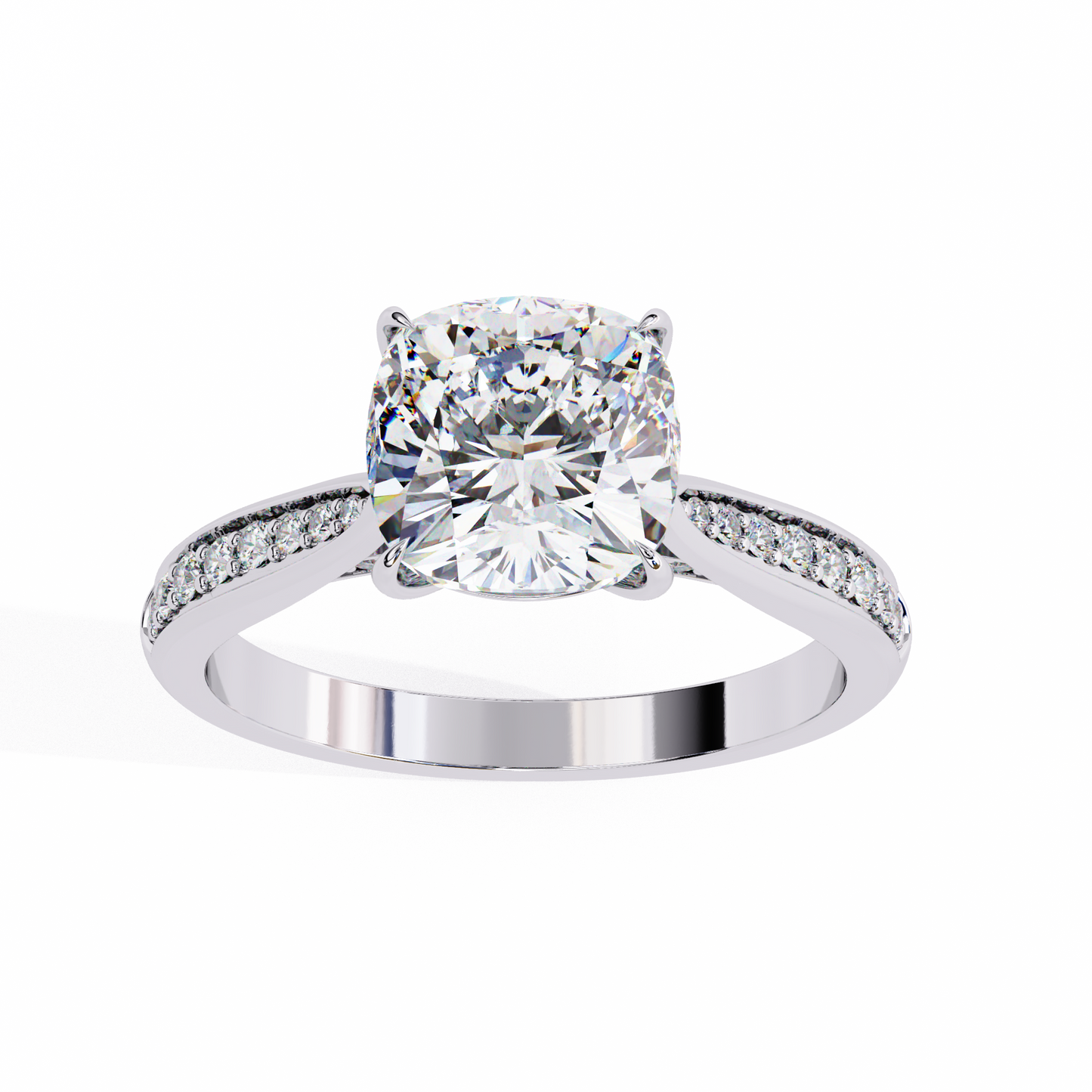 Isha Cushion Solitaire Ring Lab Grown Diamond