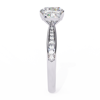 Isha Cushion Solitaire Ring Lab Grown Diamond