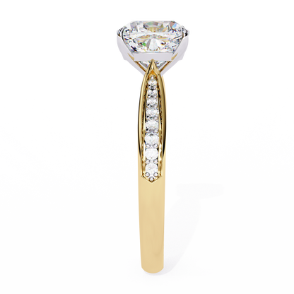 Isha Cushion Solitaire Ring Lab Grown Diamond