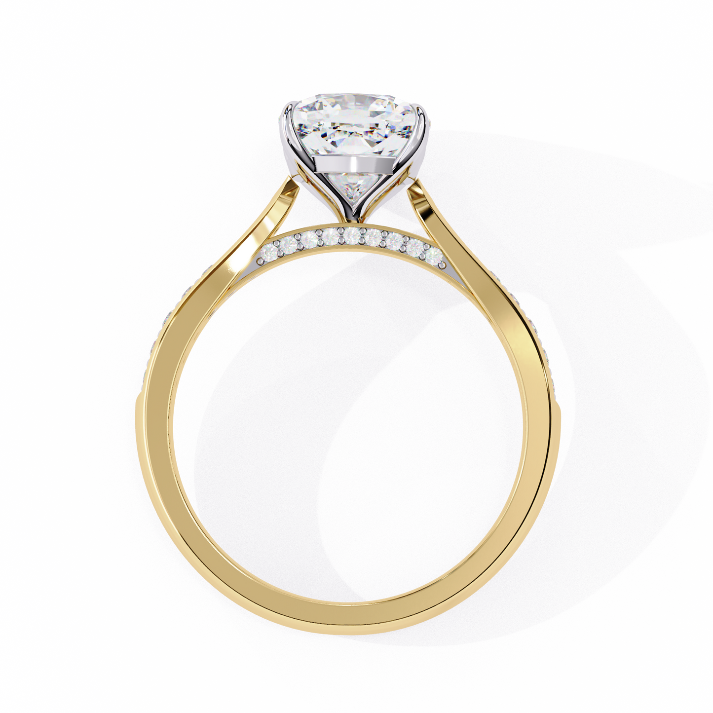Isha Cushion Solitaire Ring Lab Grown Diamond