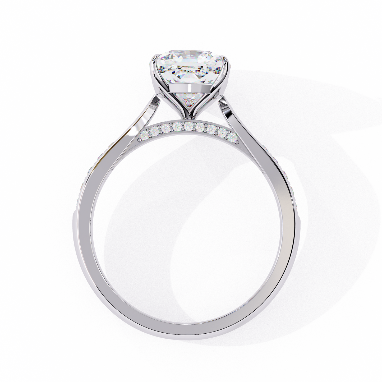 Isha Cushion Solitaire Ring Lab Grown Diamond