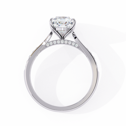 Isha Cushion Solitaire Ring Lab Grown Diamond