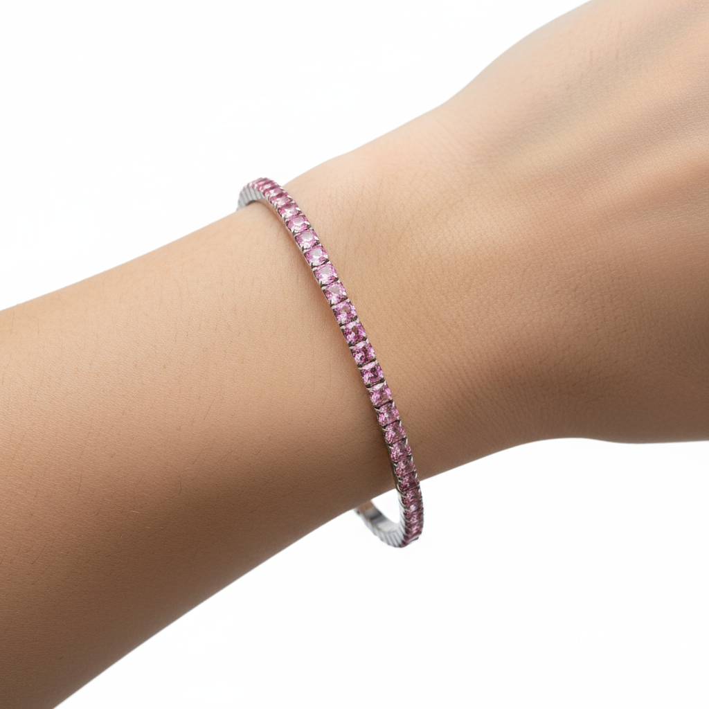Pink Diamond Tennis Bracelet