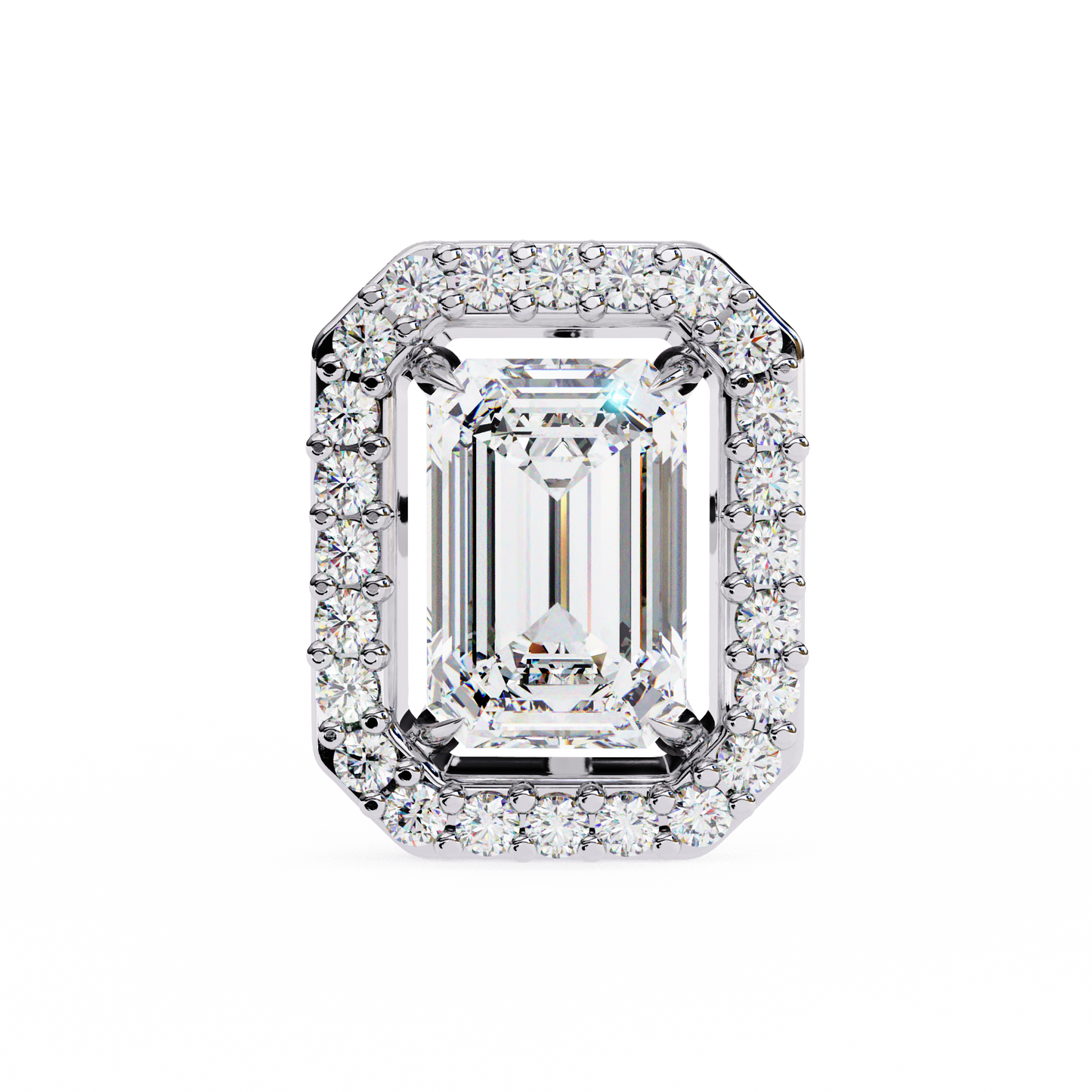Zehra Emerald Solitaire Lab Grown Diamond Studs