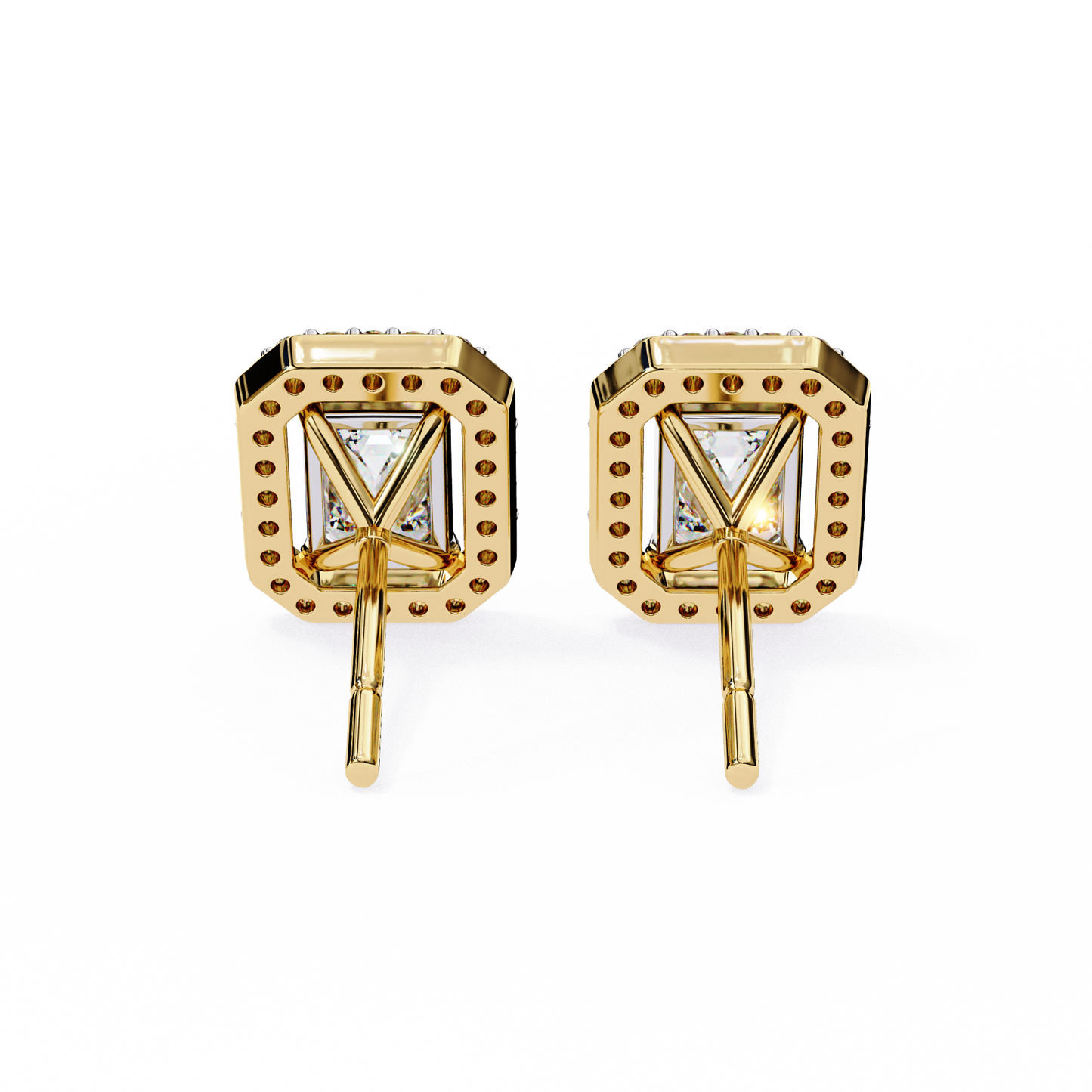 Zehra Emerald Solitaire Lab Grown Diamond Studs