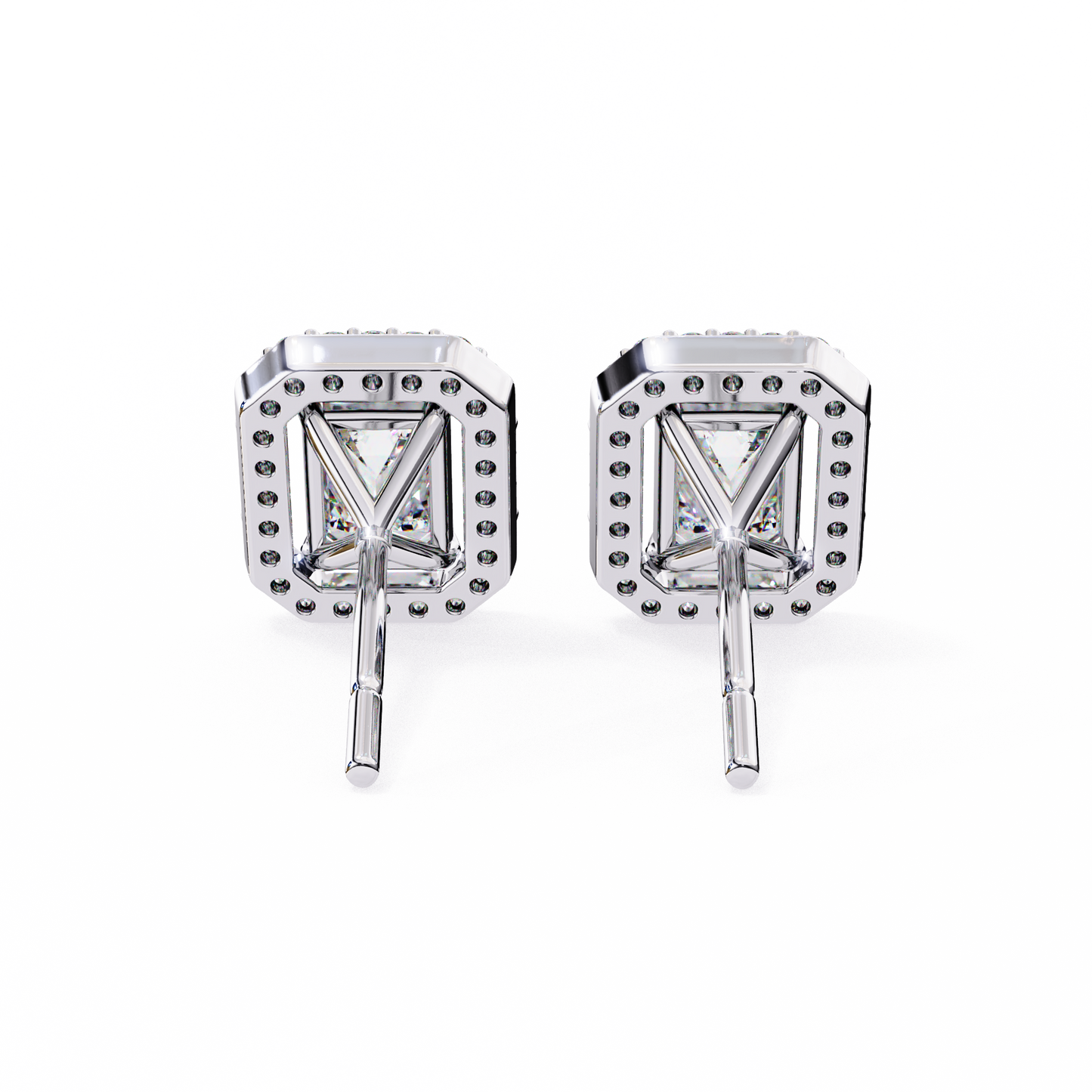 Zehra Emerald Solitaire Lab Grown Diamond Studs