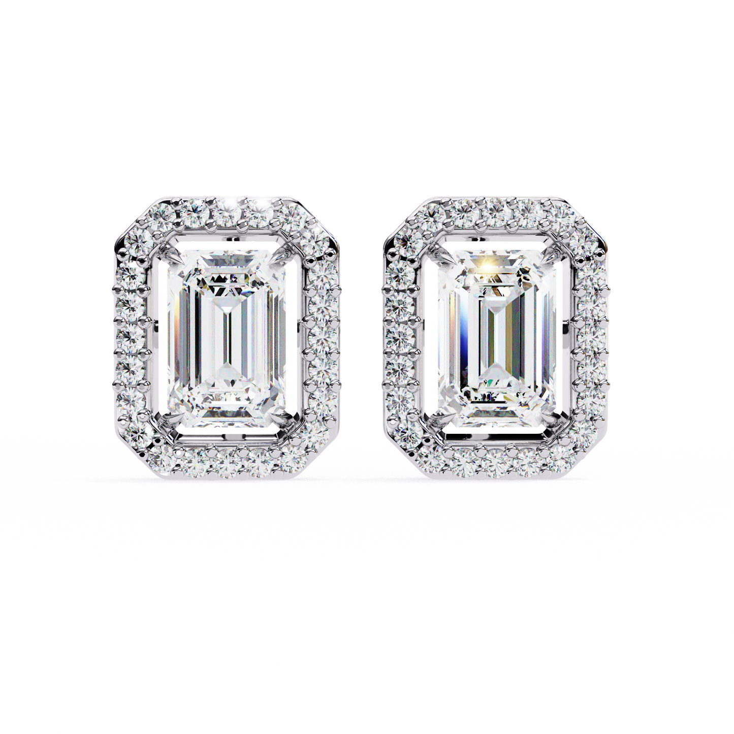 Zehra Emerald Solitaire Lab Grown Diamond Studs
