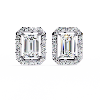 Zehra Emerald Solitaire Lab Grown Diamond Studs