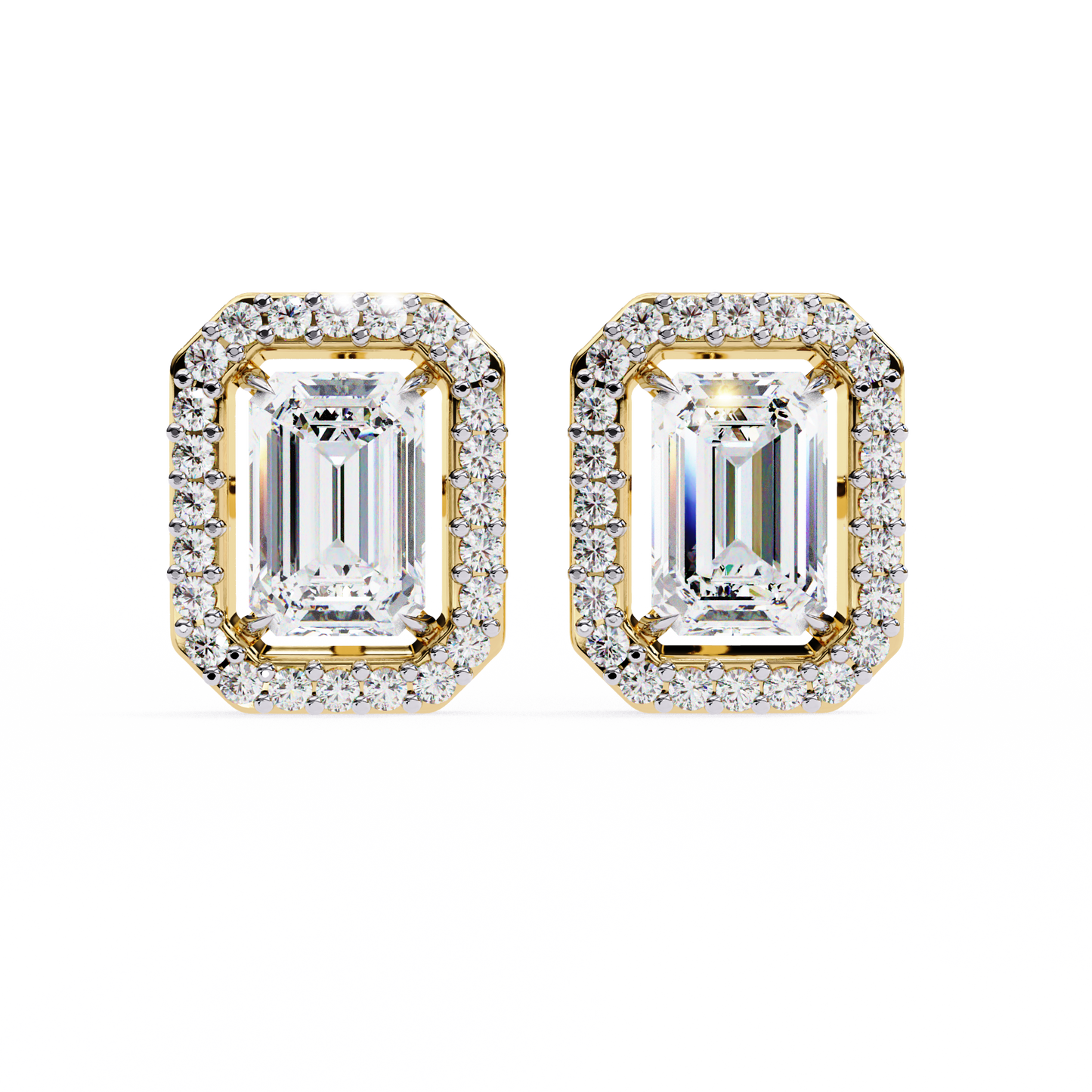 Zehra Emerald Solitaire Lab Grown Diamond Studs