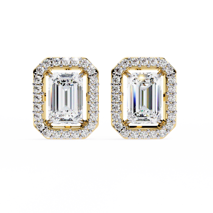 Zehra Emerald Solitaire Lab Grown Diamond Studs