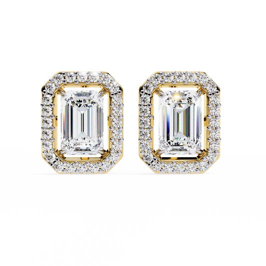 Zehra Emerald Solitaire Lab Grown Diamond Studs