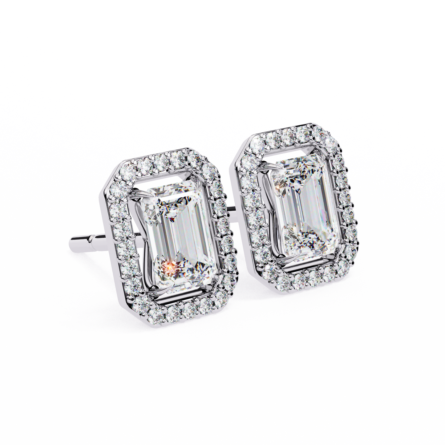 Zehra Emerald Solitaire Lab Grown Diamond Studs