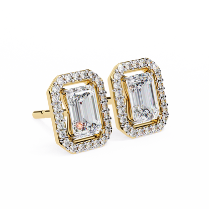 Zehra Emerald Solitaire Lab Grown Diamond Studs