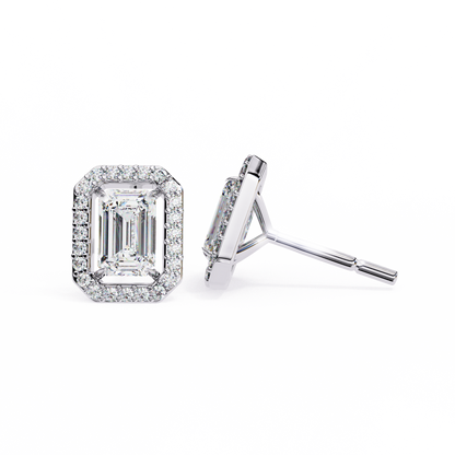 Zehra Emerald Solitaire Lab Grown Diamond Studs