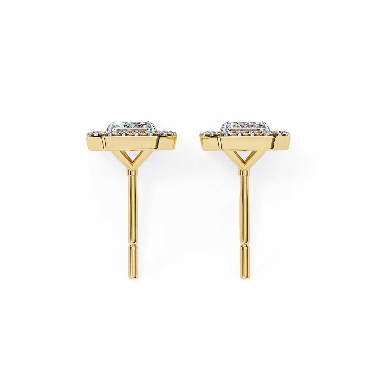 Zehra Emerald Solitaire Lab Grown Diamond Studs