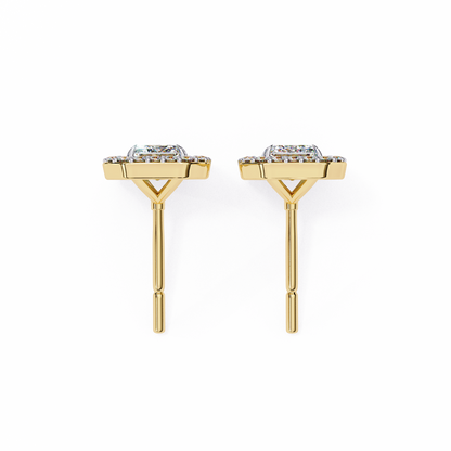Zehra Emerald Solitaire Lab Grown Diamond Studs