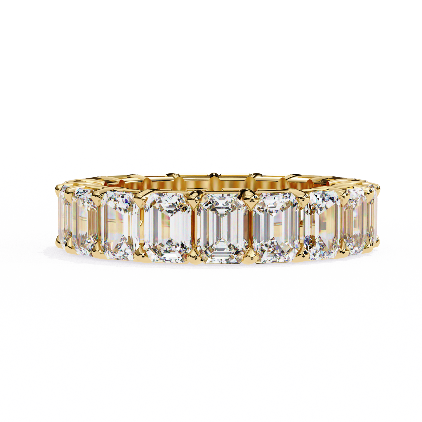 Emerald Cut Lab Grown Diamond Eternity Band
