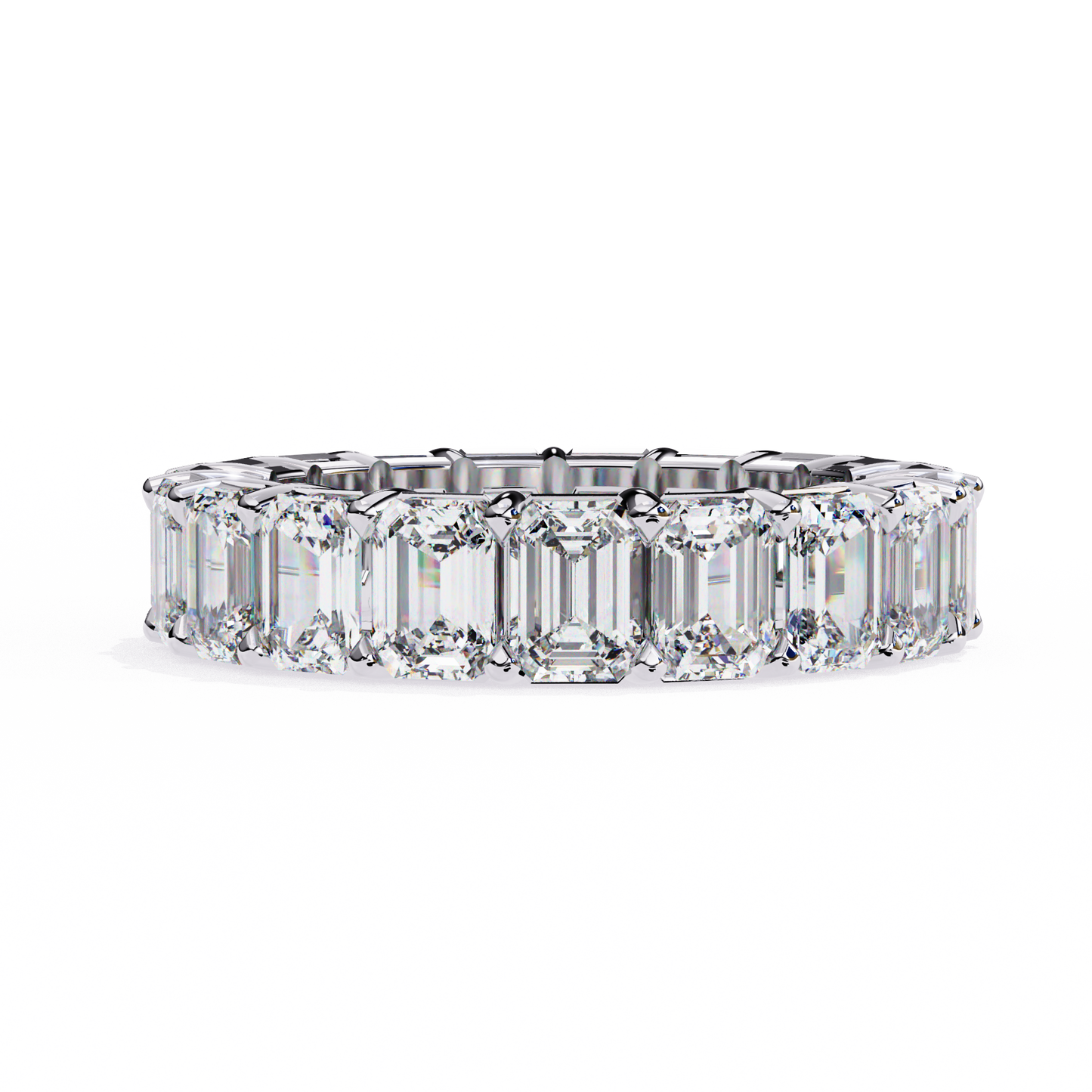 Emerald Cut Lab Grown Diamond Eternity Band