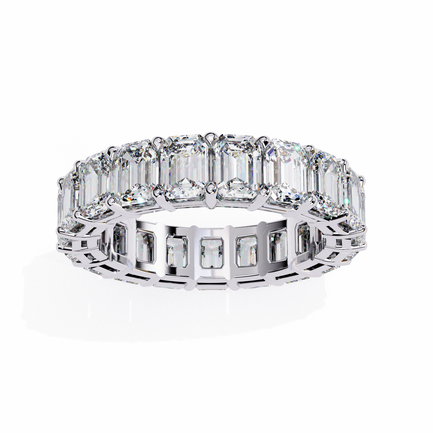 Emerald Cut Lab Grown Diamond Eternity Band