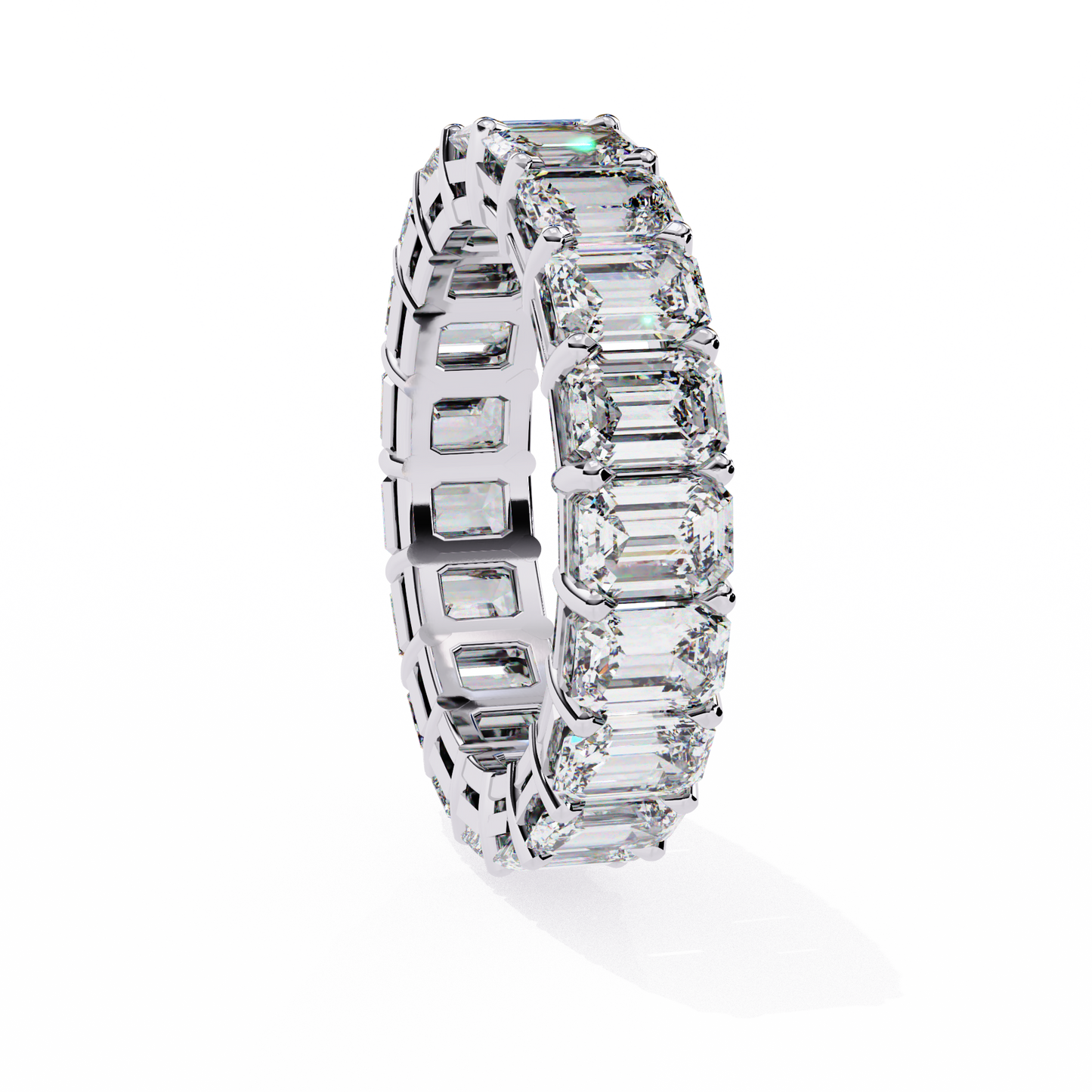 Emerald Cut Lab Grown Diamond Eternity Band