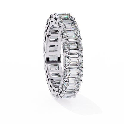 Emerald Cut Lab Grown Diamond Eternity Band