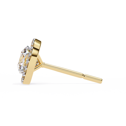 Zara Cushion Solitaire Lab Grown Diamond Studs
