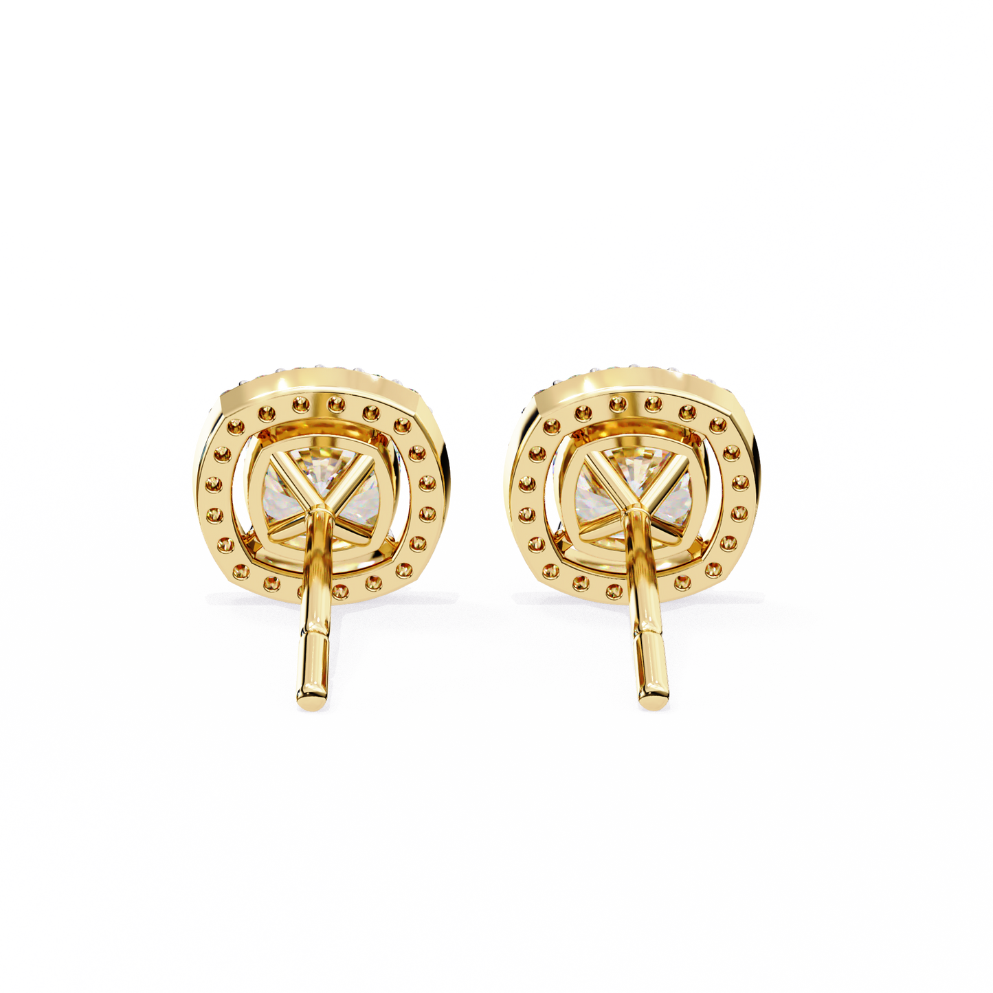 Zara Cushion Solitaire Lab Grown Diamond Studs