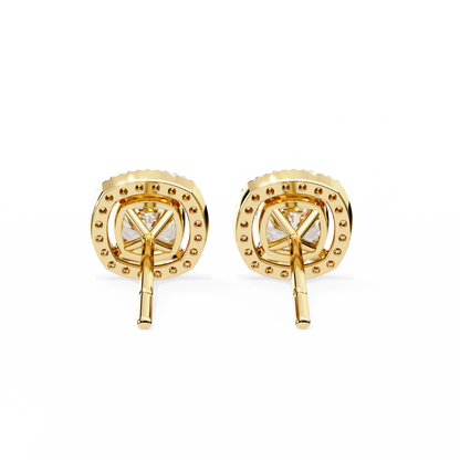 Zara Cushion Solitaire Lab Grown Diamond Studs