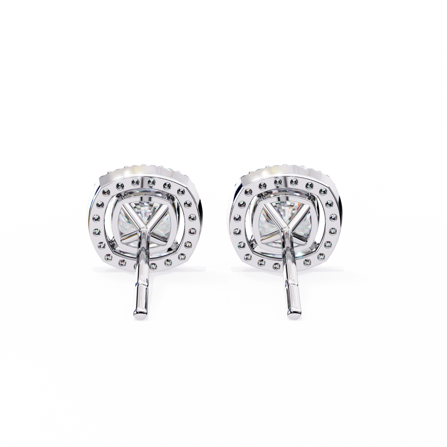 Zara Cushion Solitaire Lab Grown Diamond Studs