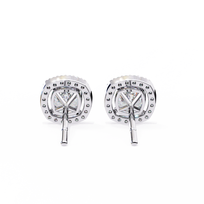 Zara Cushion Solitaire Lab Grown Diamond Studs
