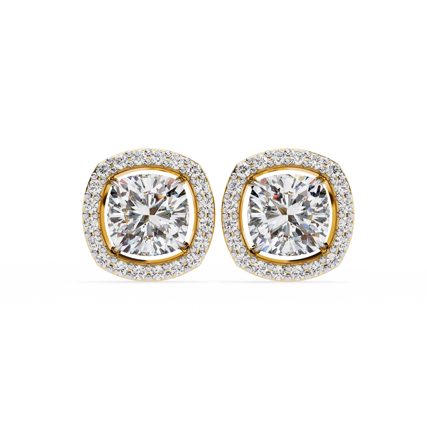 Zara Cushion Solitaire Lab Grown Diamond Studs