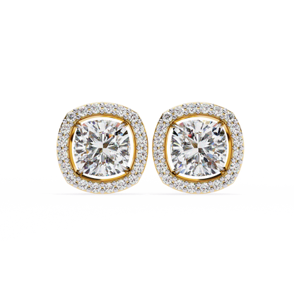 Zara Cushion Solitaire Lab Grown Diamond Studs